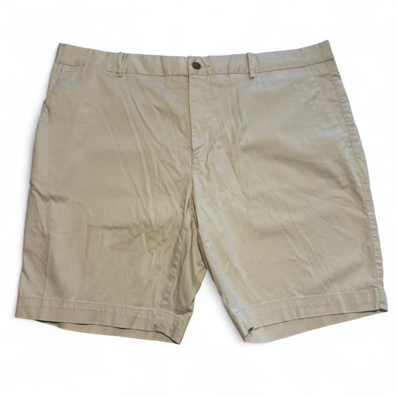 B. Draddy Mens 38 Stretch Chino Shorts Beige Flat Front Casual Golf Lightweight - Picture 1 of 5